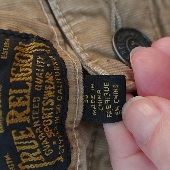 True Religion Runner Relaxed Corduroy Joggers Straw Size 30 - Picture 9 of 14